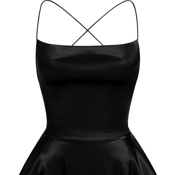 Women Sexy Spaghetti Strap Satin Dress - Picture 4 of 6